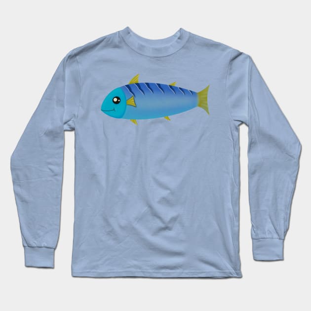 Blue fish Long Sleeve T-Shirt by Pojn